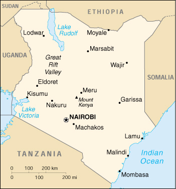 JPEG pic of map of Kenya